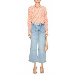 NEW CATHERINE GEE sophie silk blouse in pink chain